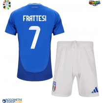 Otroški Nogometni dresi Italija Davide Frattesi #7 Domači EP 2024 Kratek Rokav (+ Kratke hlače)